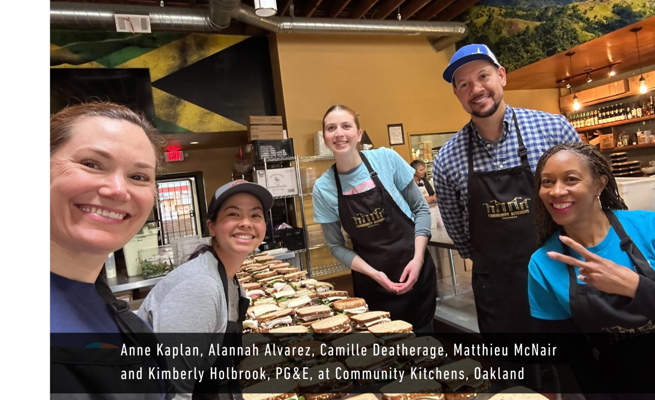 PG&E employees volunteering at an event