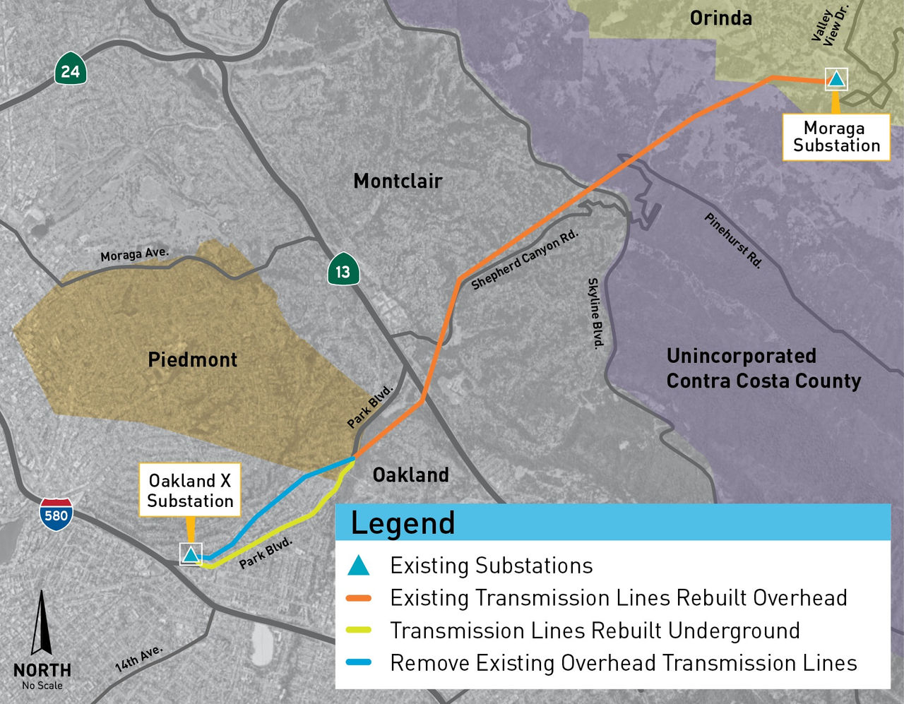 Map of the Moraga Oakland Project