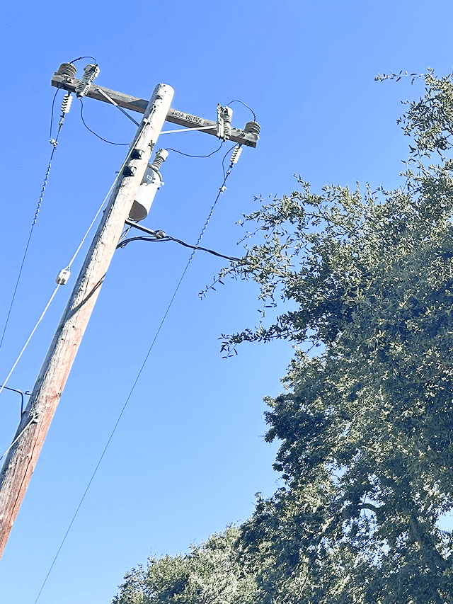 Tall tree branches causing strain or abrasion to Service Drop or Third-Party lines